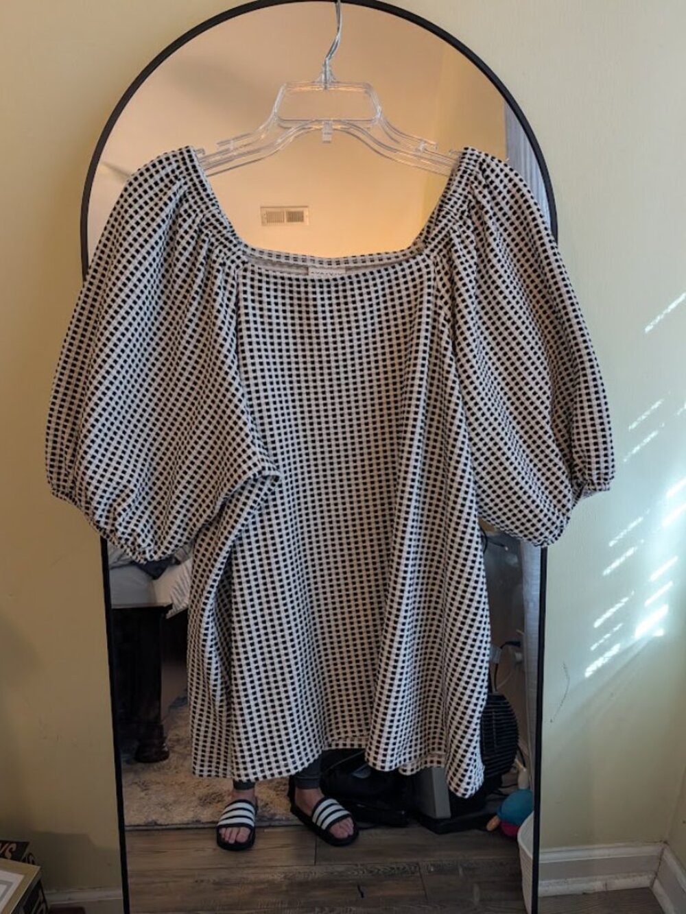AVA VIV - Black & White Gingham Top 1X (16W/18W)
